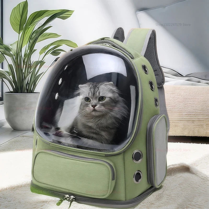 Transparent Pet Carrier Backpack – Breathable Cat Travel Bag