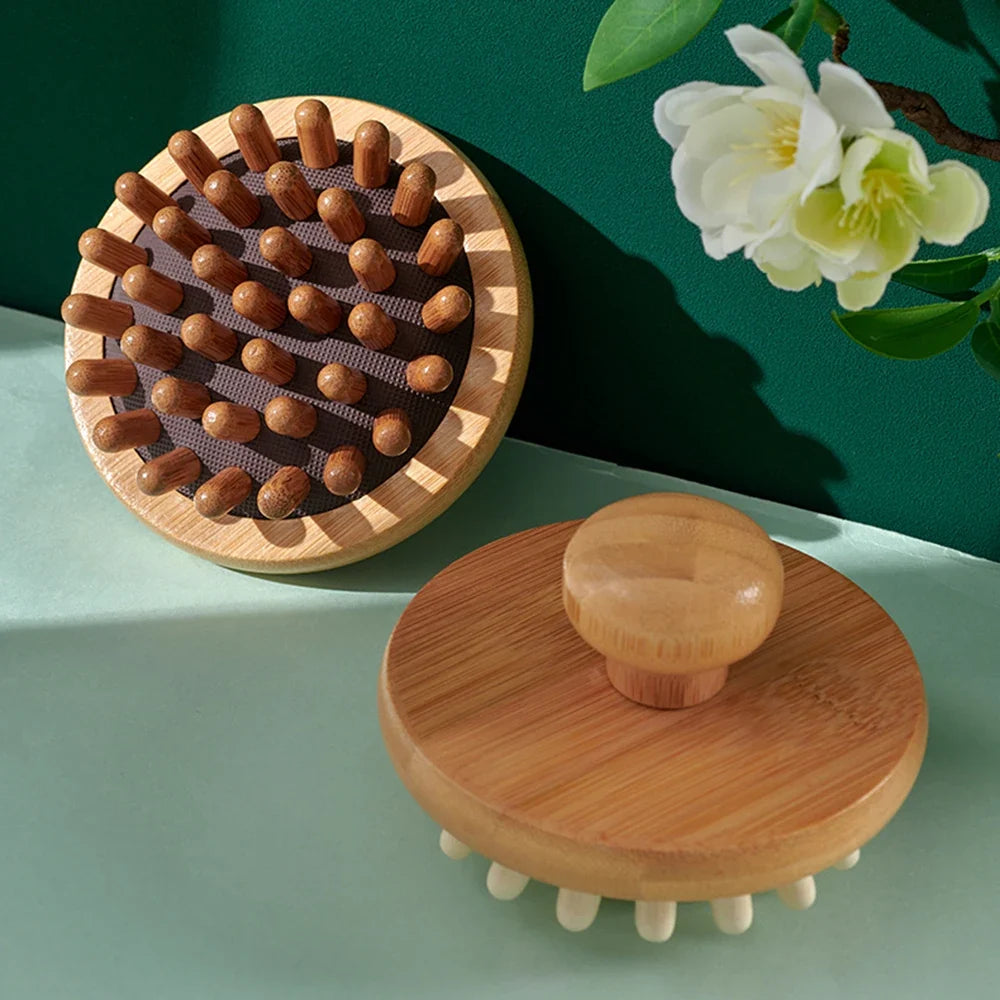 Air Cushion Massage Brush Cervical Head Acupoint Massager Wooden