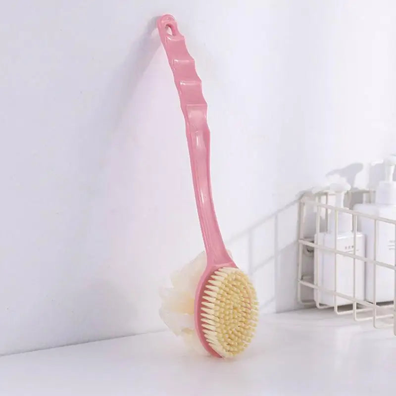 Long Handle Bath Body Brush – Loofah & Bristles Shower Scrubber