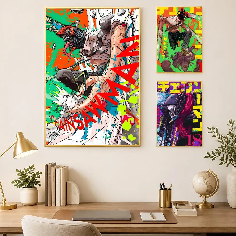 Makima Chainsaw Man Self-Stick HD PVC Wall Art Poster