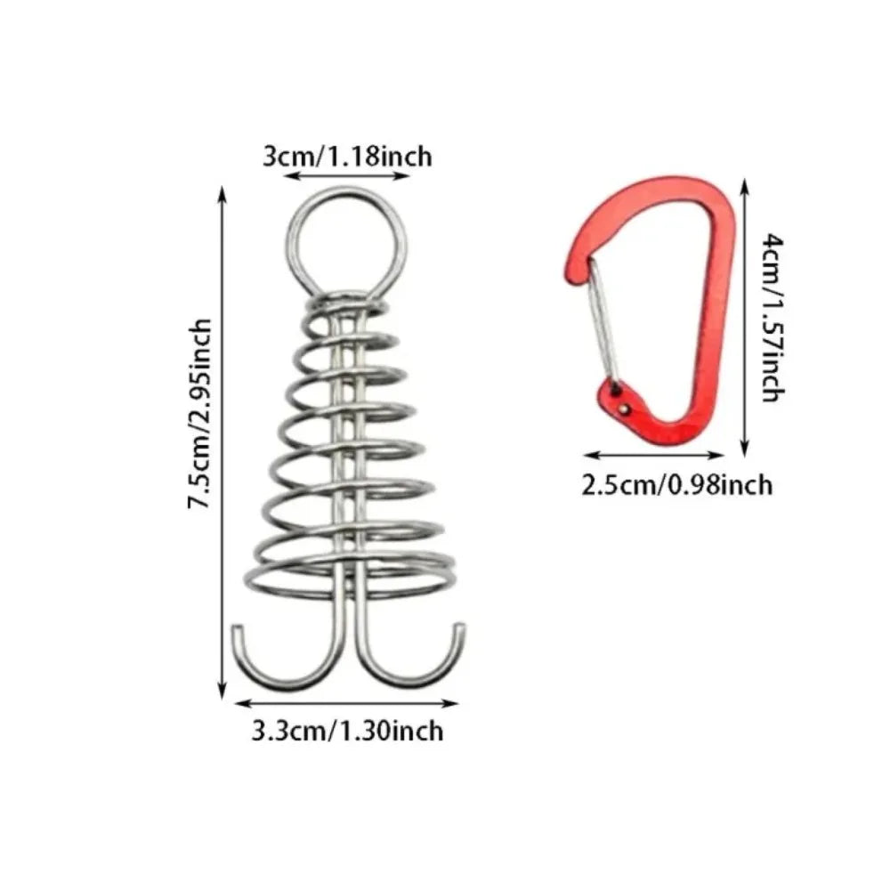 Stainless Steel Tent Wind Rope Buckle Hook Set – 4/6 Pack