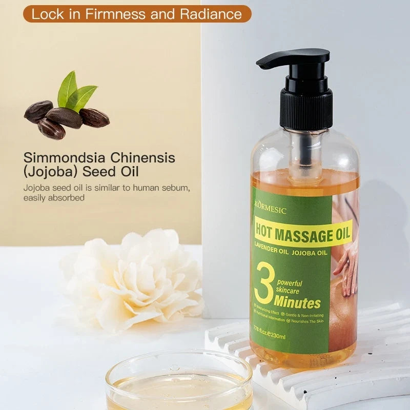 KORMESIC 230ml Warming Body Massage Oil – Lavender & Glycerin