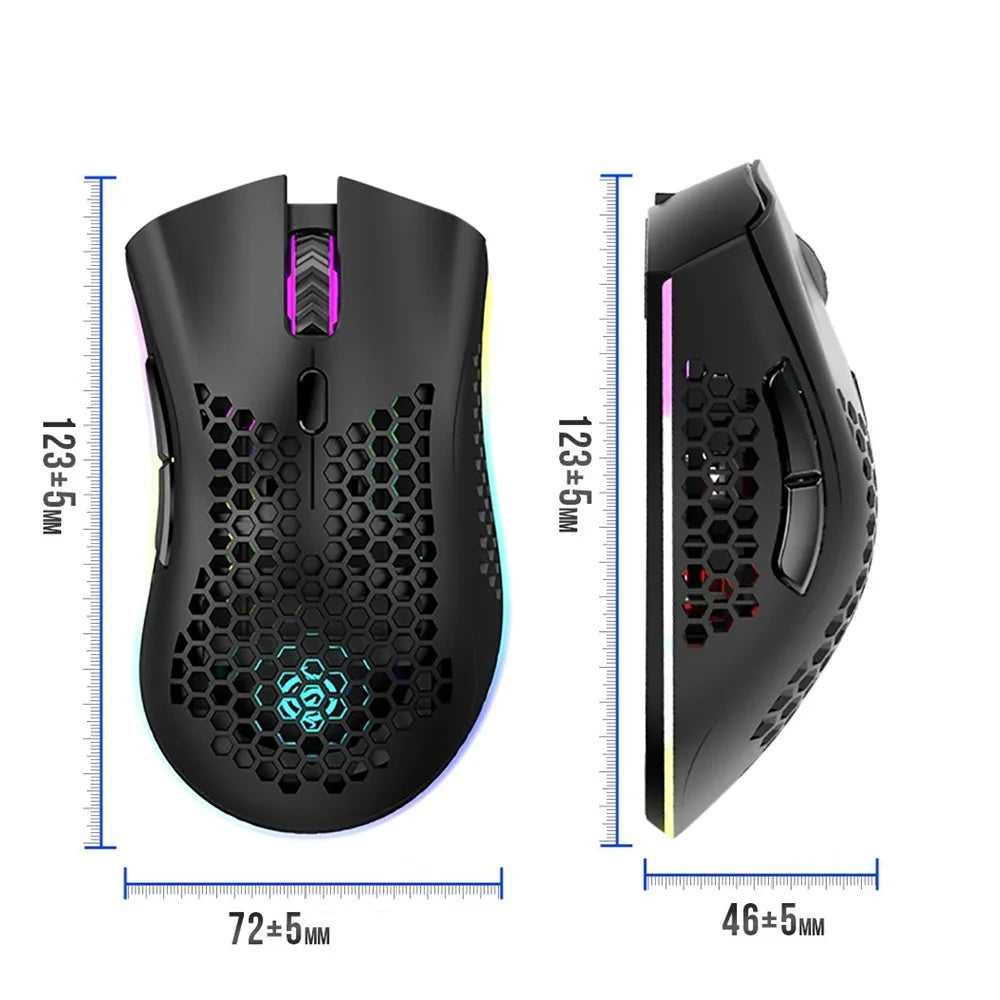 BM600 Wireless RGB Gaming Mouse – 2.4G Rechargeable Ergonomic