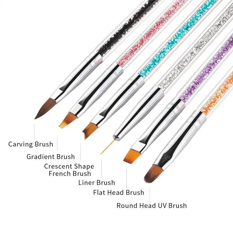 6-Piece UV Gel Nail Art Brush Set – Liner & Acrylic Pens