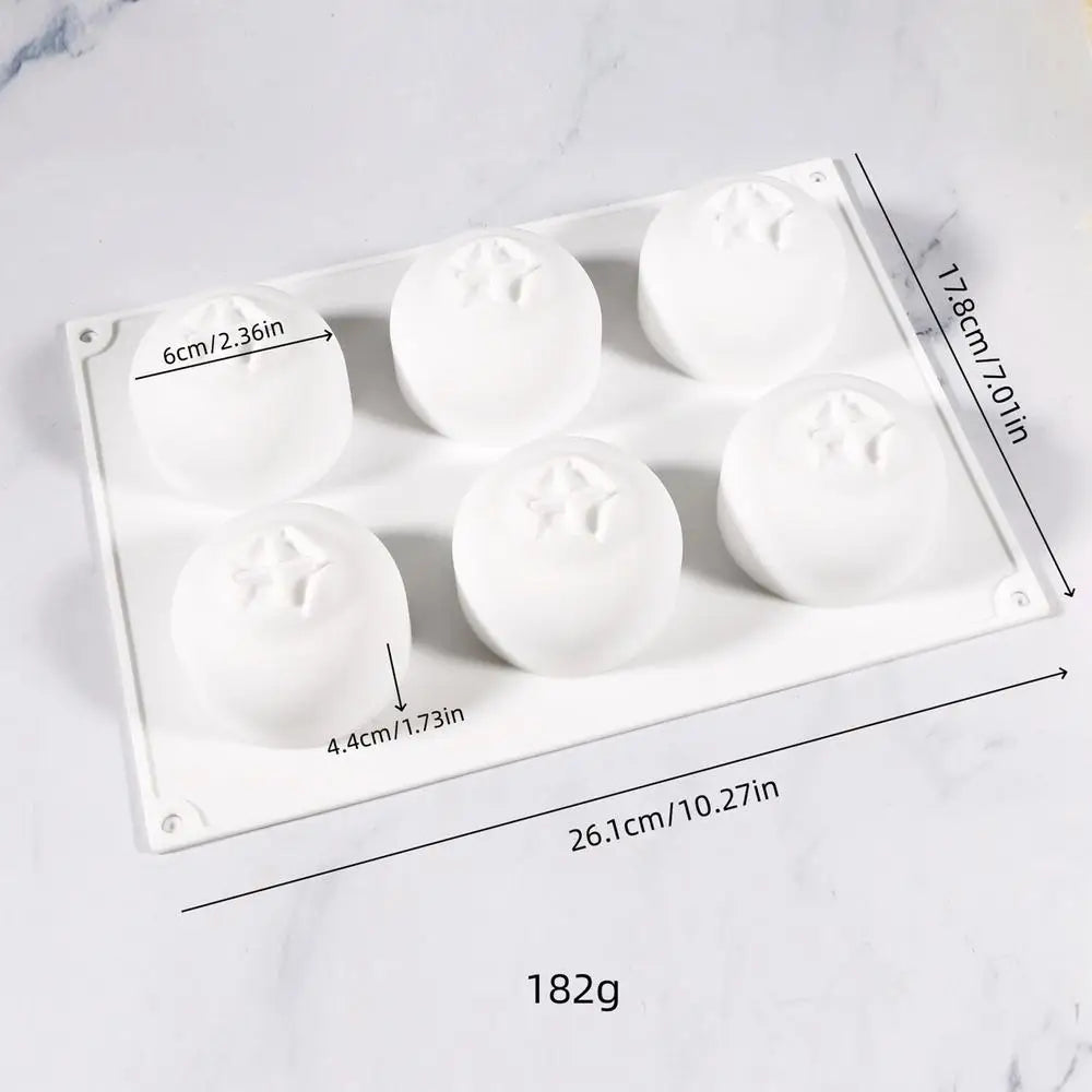 Silicone Baking Mold 6-Cavity Blueberry Food-grade Heat Resistant