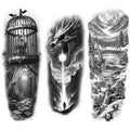 3-Pack Realistic Temporary Tattoos – Caged Creature & Nature Art