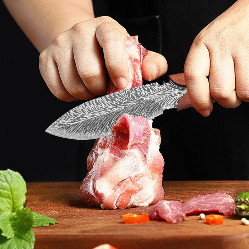 InLeung Stainless Steel Boning Knife – Sharp Wood Handle Chef Knife