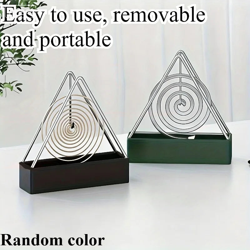 Metal Hanging Mosquito Coil Holder Triangular Ash Collector Stand