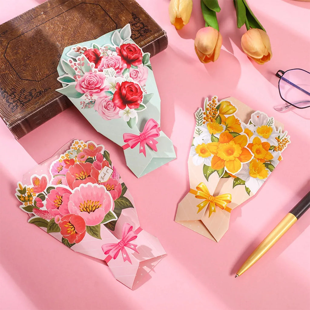 Bulk Blank Note Cards Bouquet Greeting Card Flower Modeling Birthday