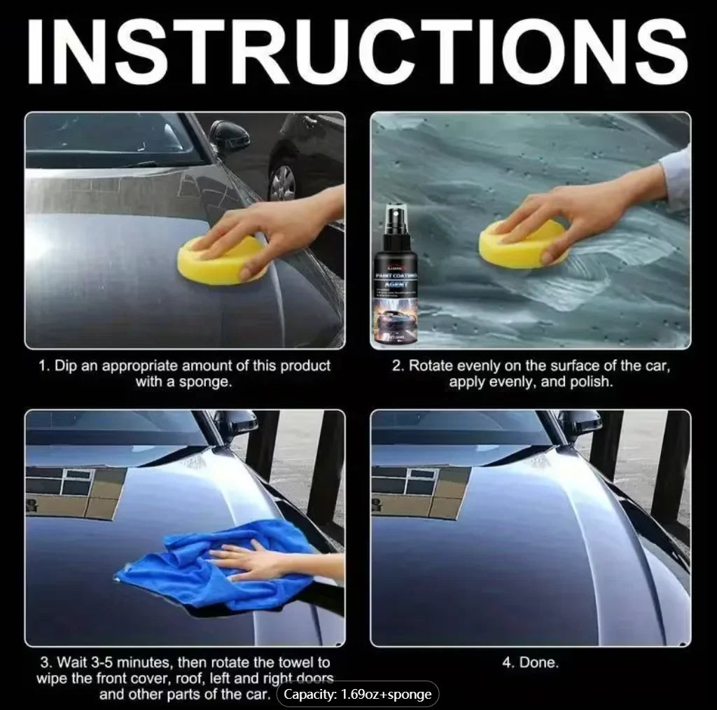 Ceramic Car Coating Spray 50ml – Hydrophobic UV Scratch Shield