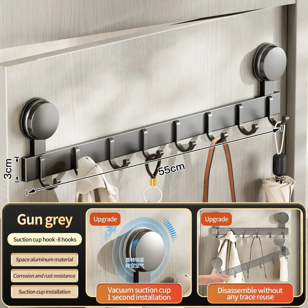 No-Drill Suction Cup Wall Hook | Aluminum Bathroom & Kitchen