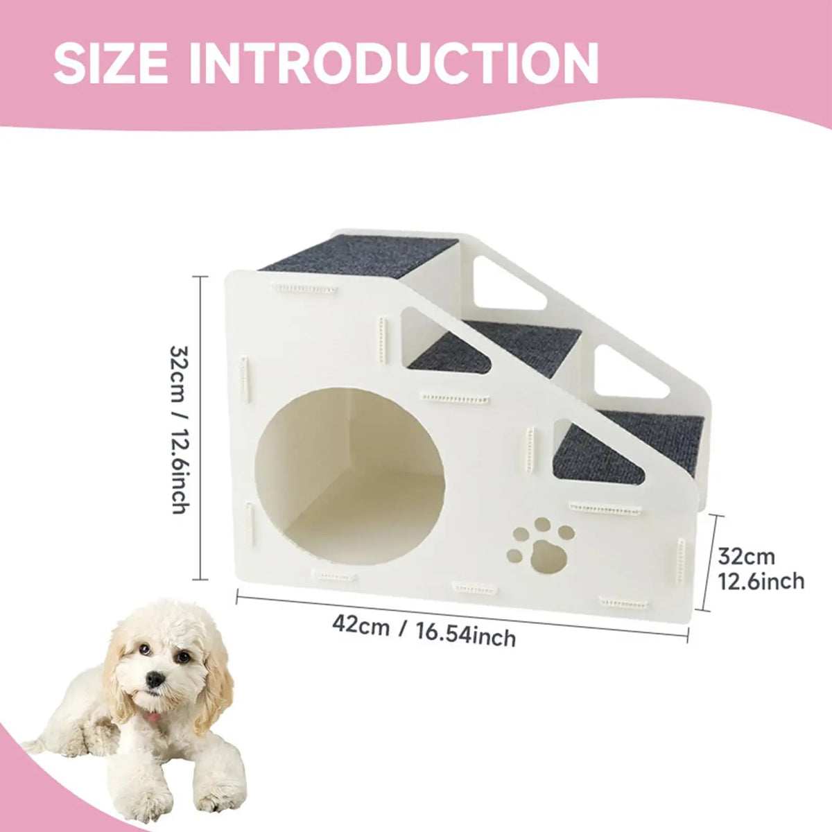 1 Foldable Non-slip Ramp Dog Stairs Small Puppy Ladder House Home