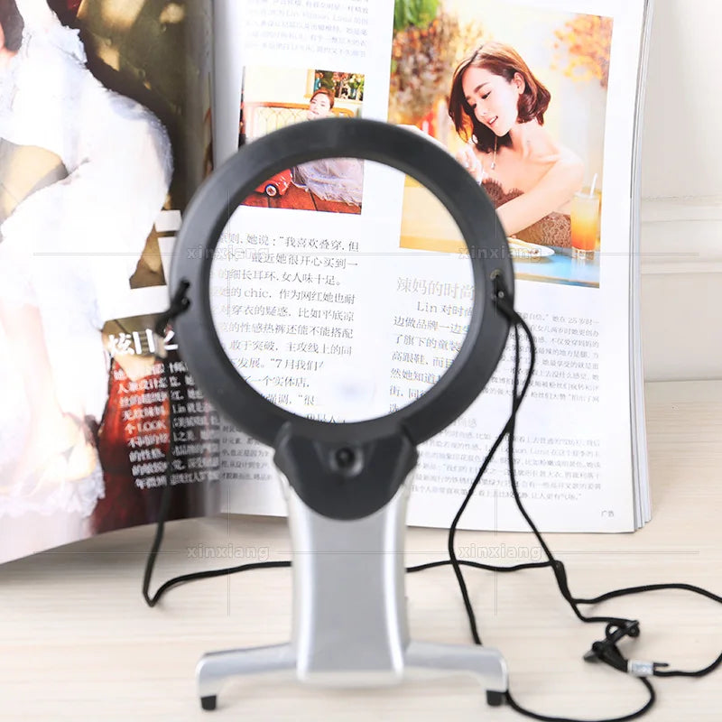 2.5X & 6X LED Magnifier – Handheld, Desktop & Neck Wearable