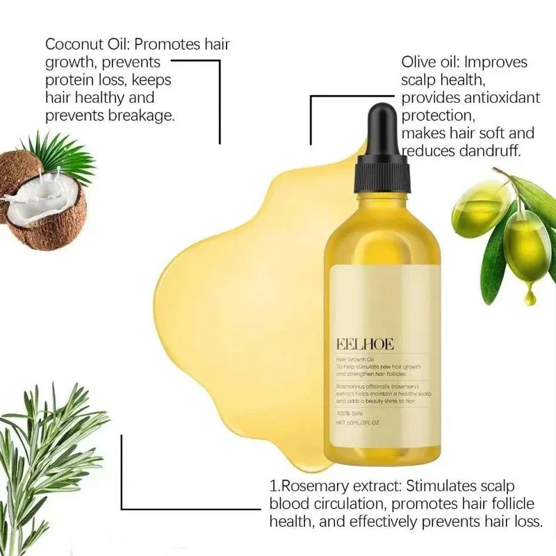 Eelhoe Rosemary Hair Growth Oil – Nourishing Scalp Serum 60ml