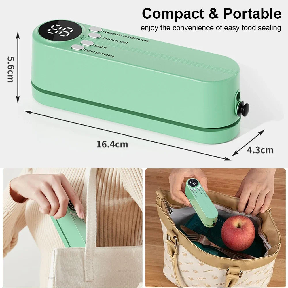 GUOHE Mini Cordless Food Vacuum Sealer – 3 Modes & LED Display