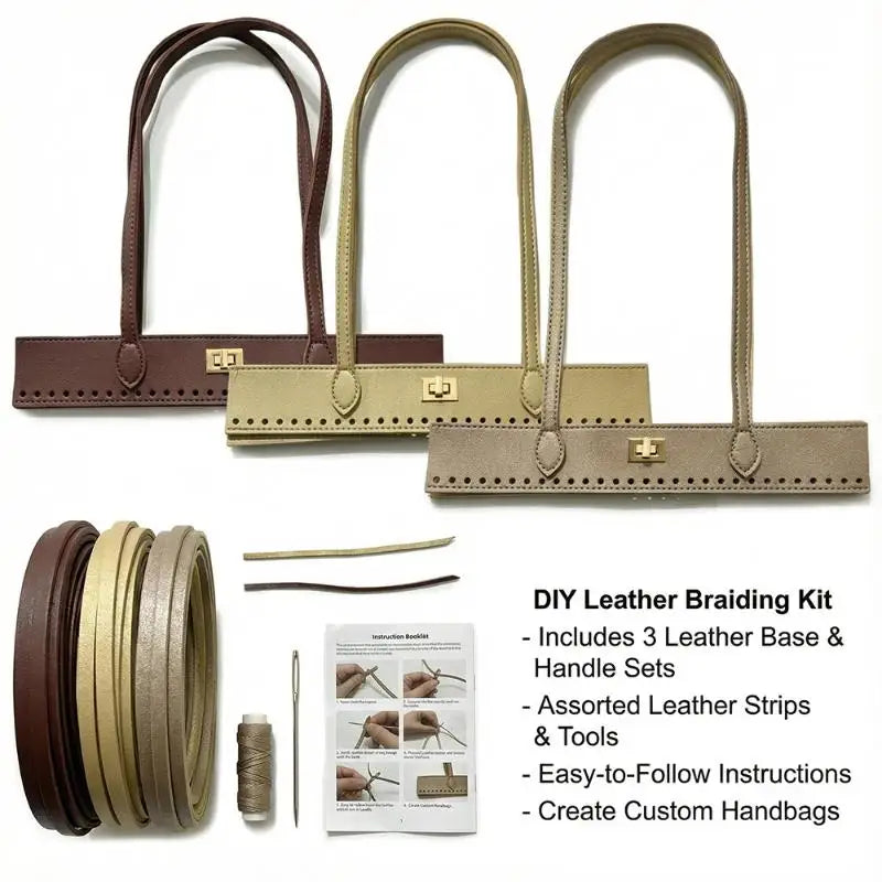 Woven DIY Handbag Double Handles – PU Replacement Bag Straps