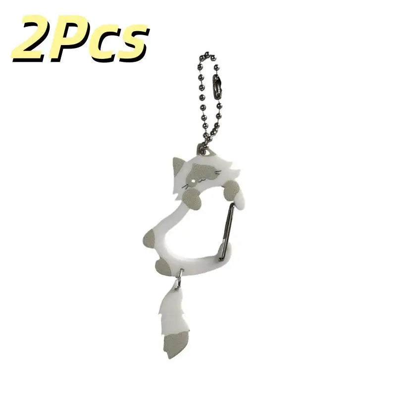 2-Pack Wagging Tail Cat Keychain | Cute Moving Pendant Carabiner