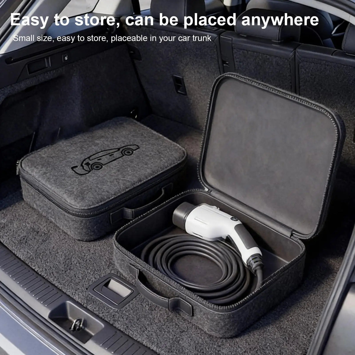 EV Charging Cable Organizer Bag | Felt Car Charger Storage Case