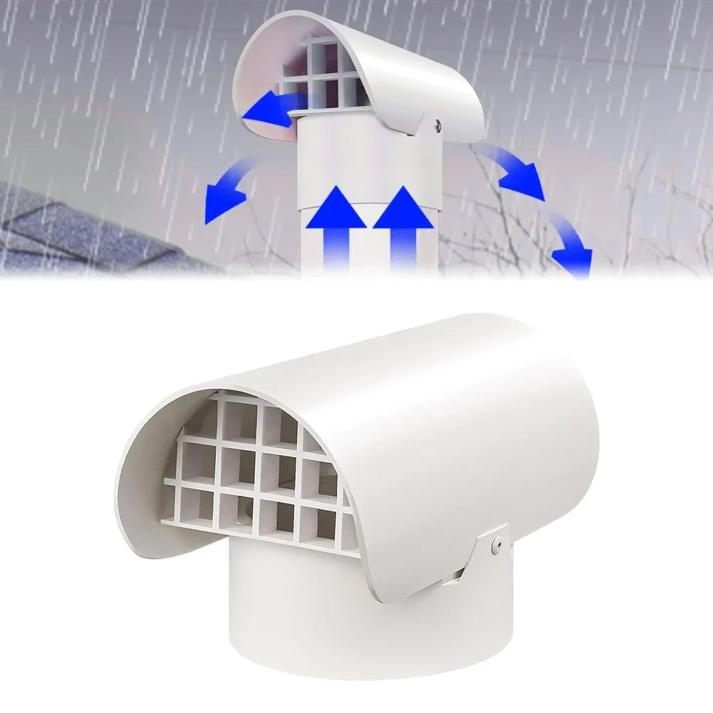 Exhaust Port Cover Pvc Ventilation Cap Radon Fan Ducts Fume Roof Air