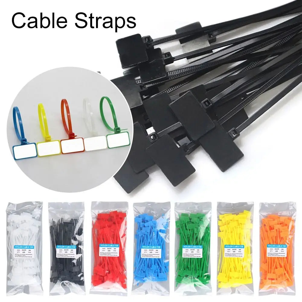 Plastic Loop Ties Markers Cable Easy Mark Nylon Tag Labels