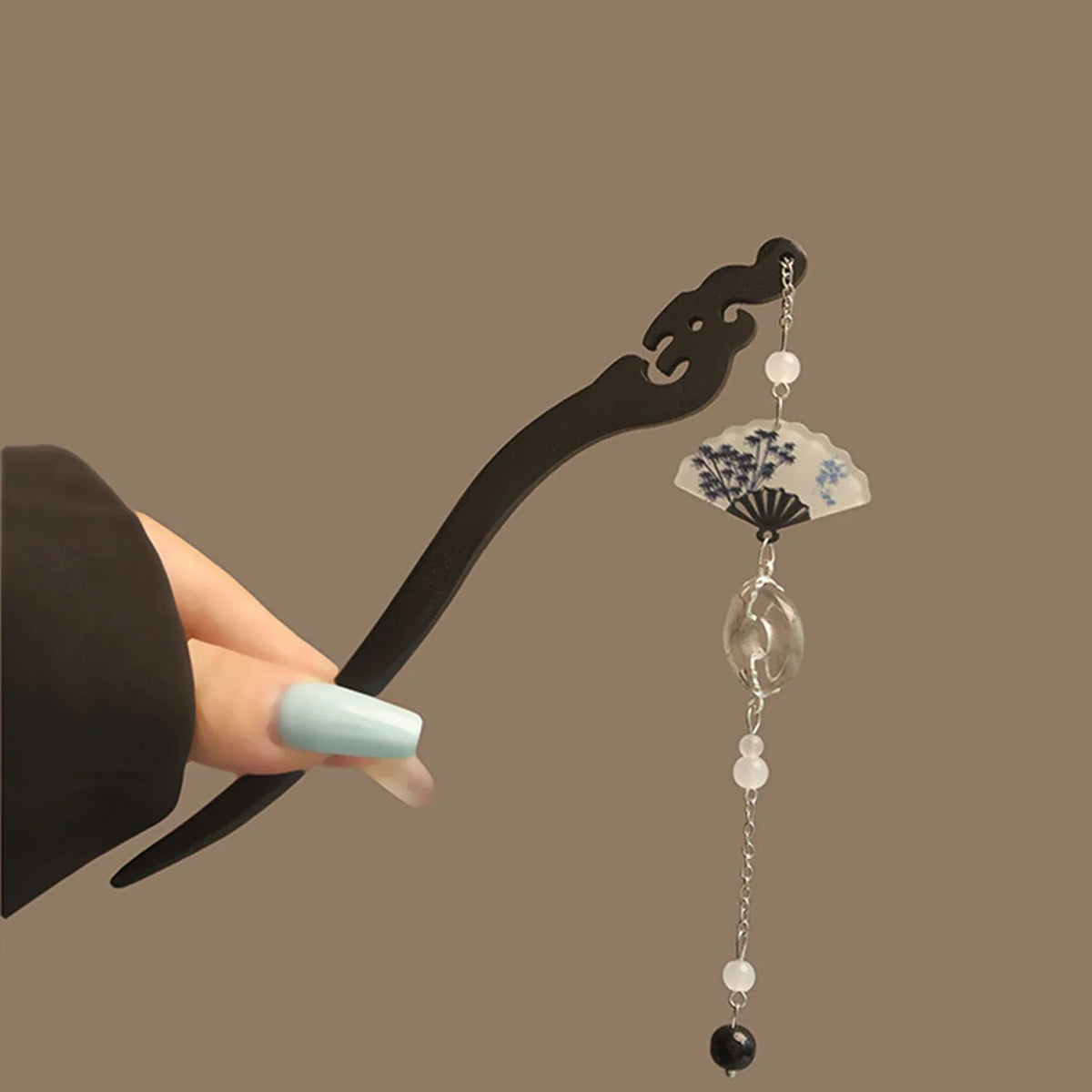 Chinese Floral Hair Chopsticks | Pearl Flower Wood Hair Stick