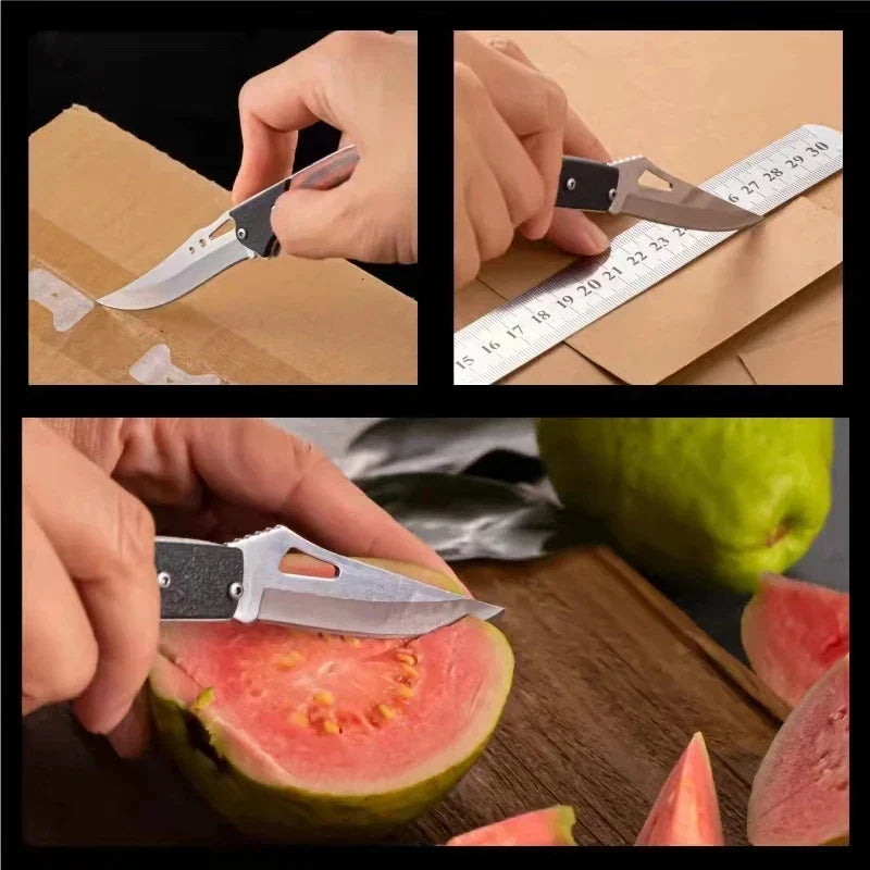 Multifunctional Utility Knife – Stainless Steel Blade & Wood Handle