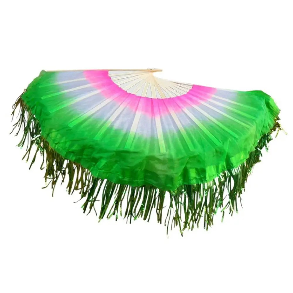 Handmade Silk Yangko Dance Fan – Chinese Half Circle Folk Art