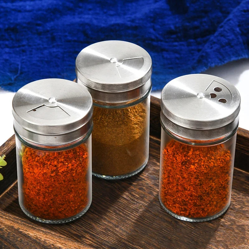 Glass Spice Jar with Airtight Aluminum Cap | Empty Spice Bottle