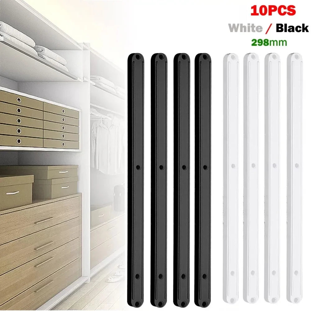 10-Pack 298mm Plastic Drawer Slide Runners – Wardrobe Guide Rails