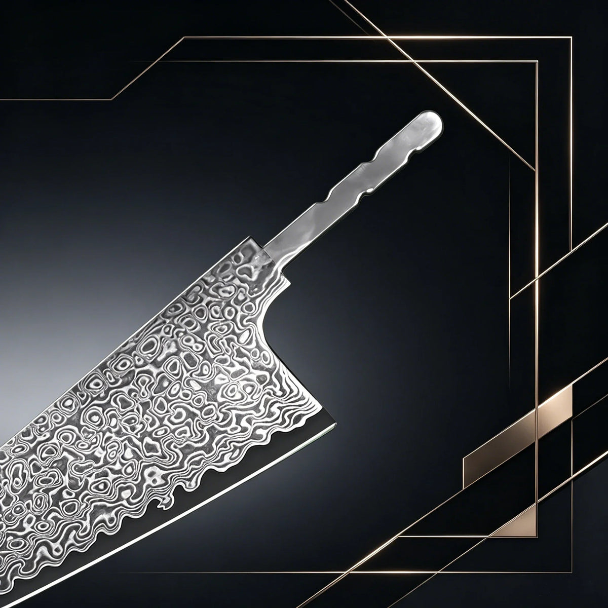 67-Layer Damascus Steel Knife Blank – VG10 Core Chef Blade