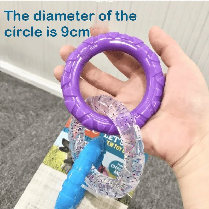 Dog Toys Pull Rings Tough Bite Cleaning Teeth Grinding Relieving