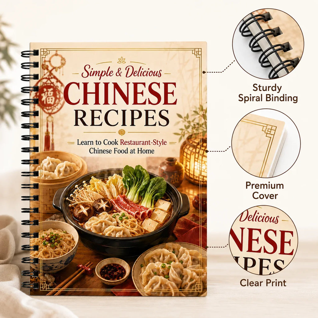 Simple Delicious Chinese Recipes A5 Spiral Recipe Book Easy Home