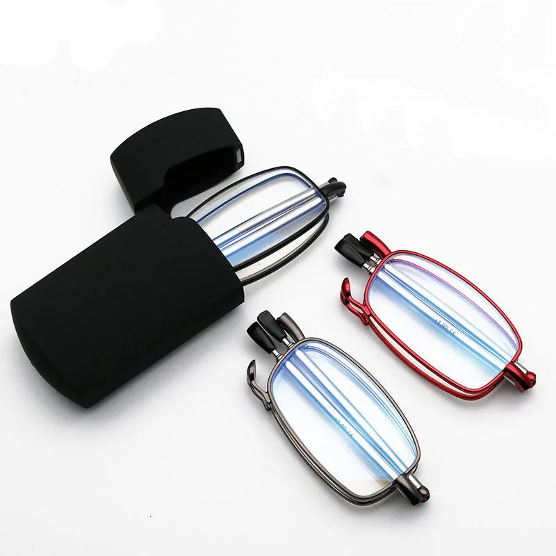Ultra Thin Folding Reading Glasses – Telescopic Arms Men Women