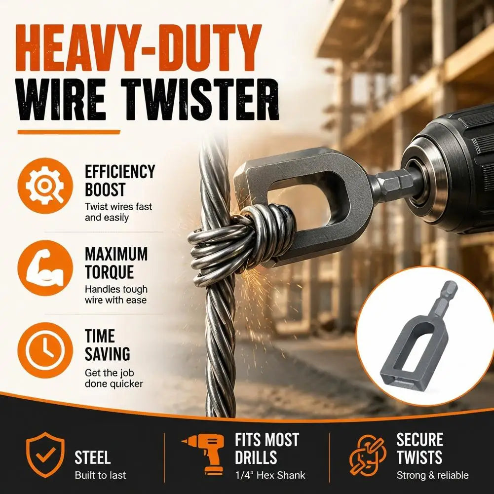 Steel Wire Twister Tool Electric Drill Attachment Fast Twisting Fence