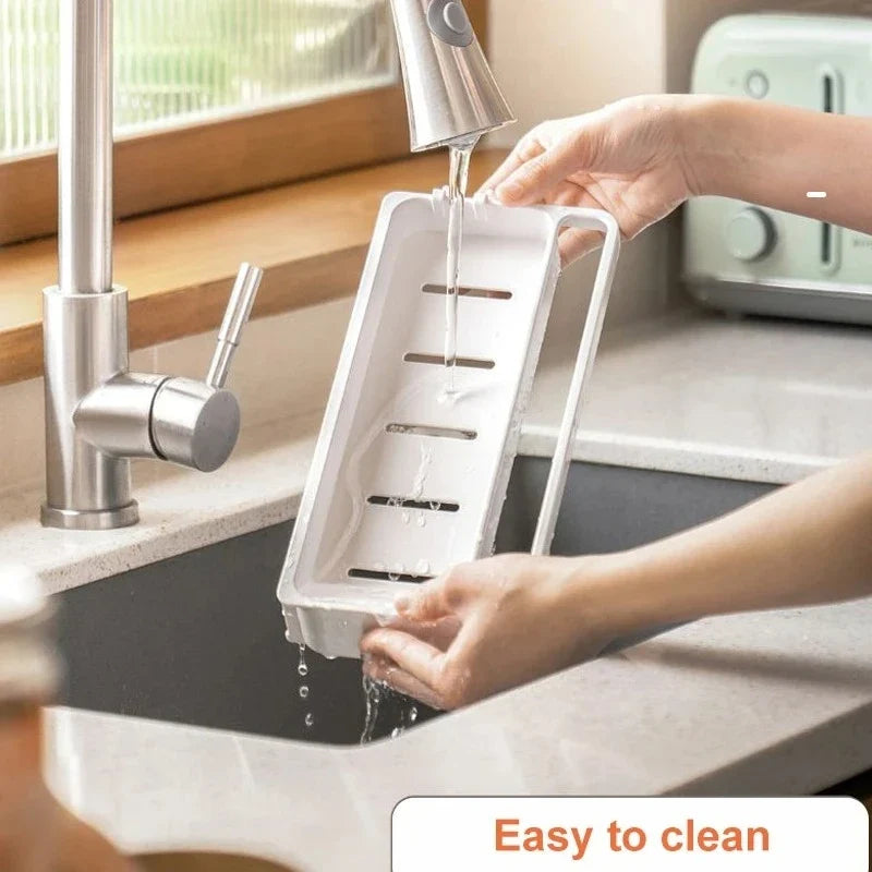 Sink Caddy Sponge Holder & Dish Brush Organizer Rack