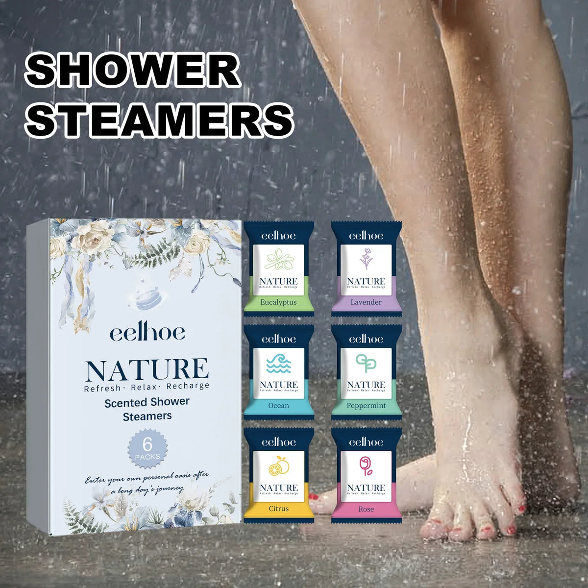 6-Pack Aromatherapy Shower Steamers | Spa Shower Tablets
