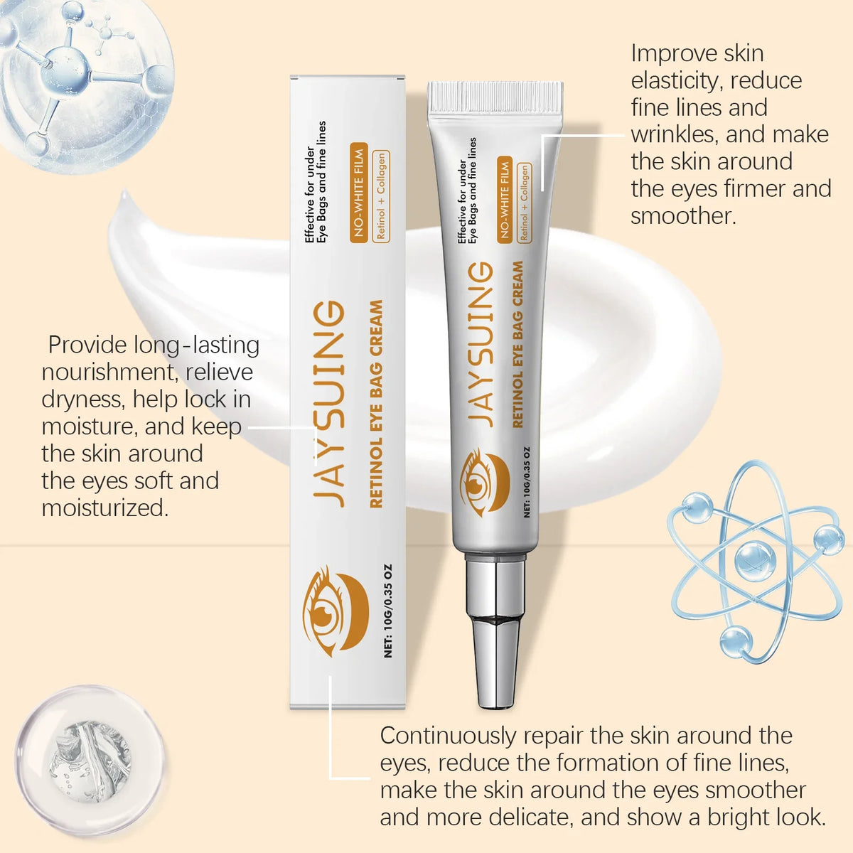 Retinol Eye Cream – Dark Circles, Bags & Wrinkles | Jaysuing