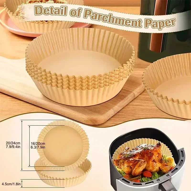 Disposable Air Fryer Parchment Liners – Non-Stick Baking Mats