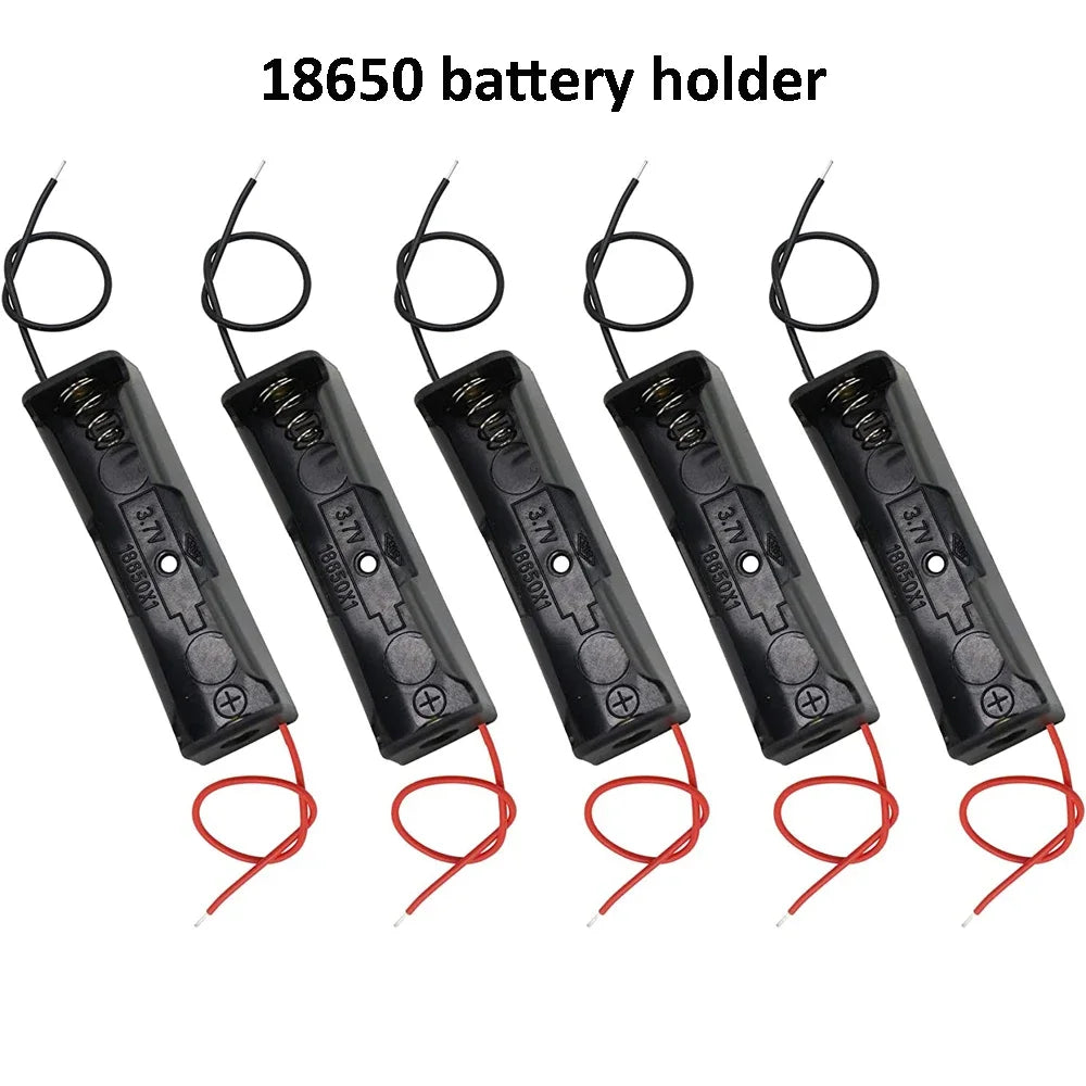 10-Pack 18650 Battery Holder Case 1-Slot with Wire Leads – DIY