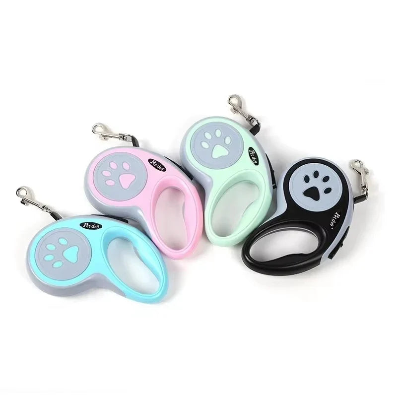 Retractable Dog Leash 3M/5M | Paw Design Nylon | All Breeds
