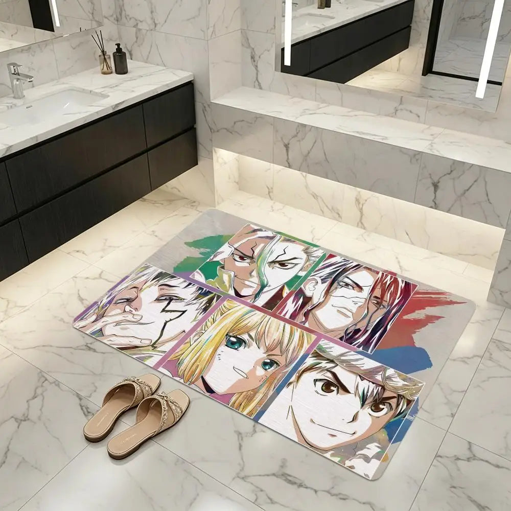 Diatomite Bath Mat – Quick Dry, Anti-Slip & Anime Design