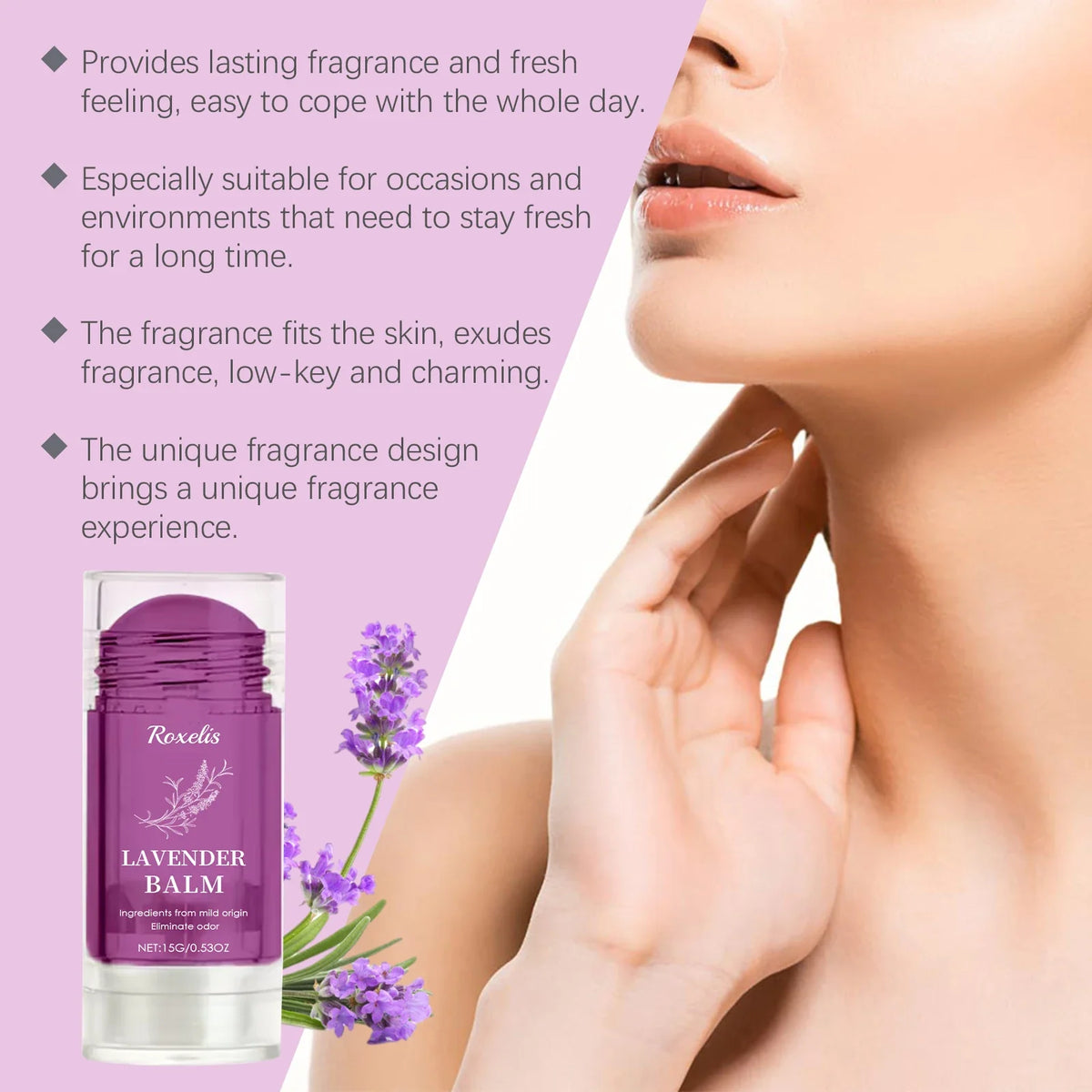 Lavender Solid Perfume 15g | Alcohol-Free Floral Deodorant