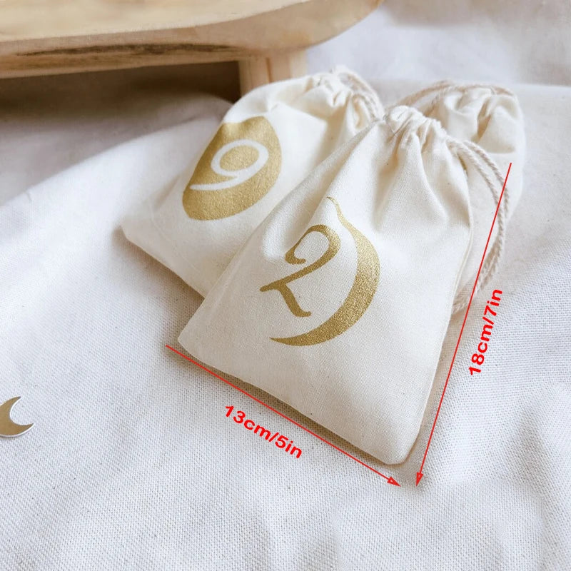 30-Day Ramadan Countdown Calendar Bags | Eid Moon Wall Decor