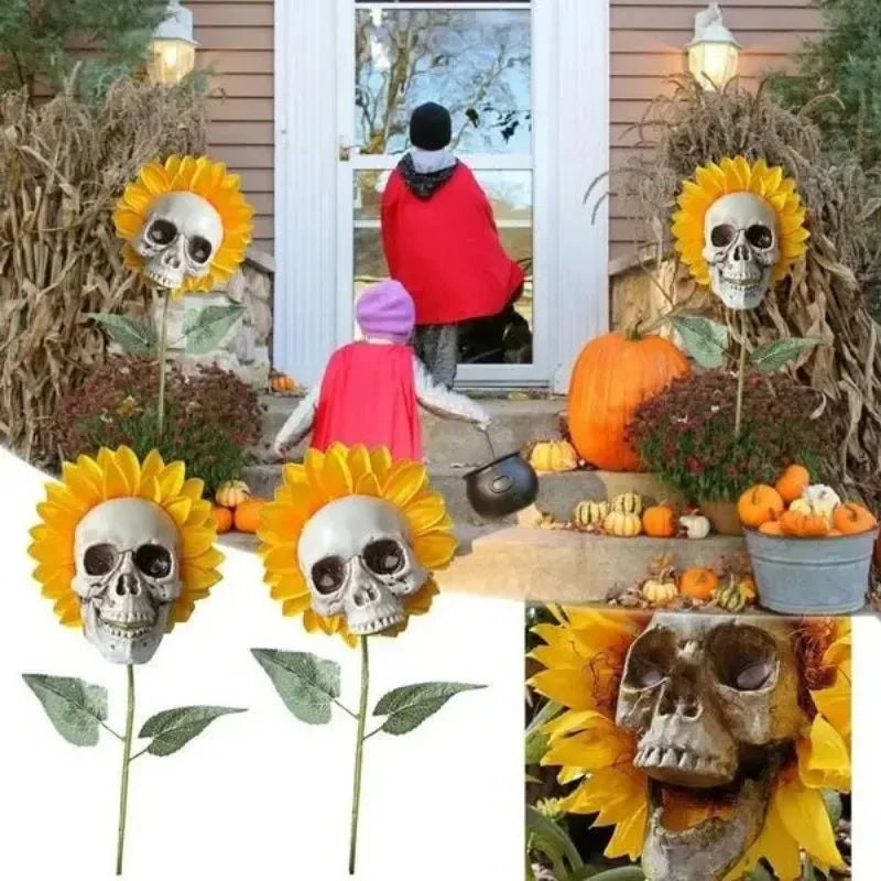 Halloween Horror Skull Sunflower Artificial Flower Gothic Festival