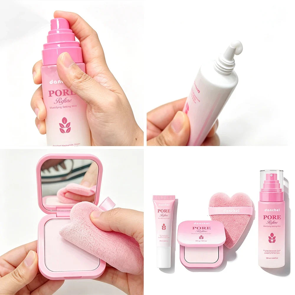 4-Piece Matte Makeup Set – Primer, Setting Spray & Powder Kit