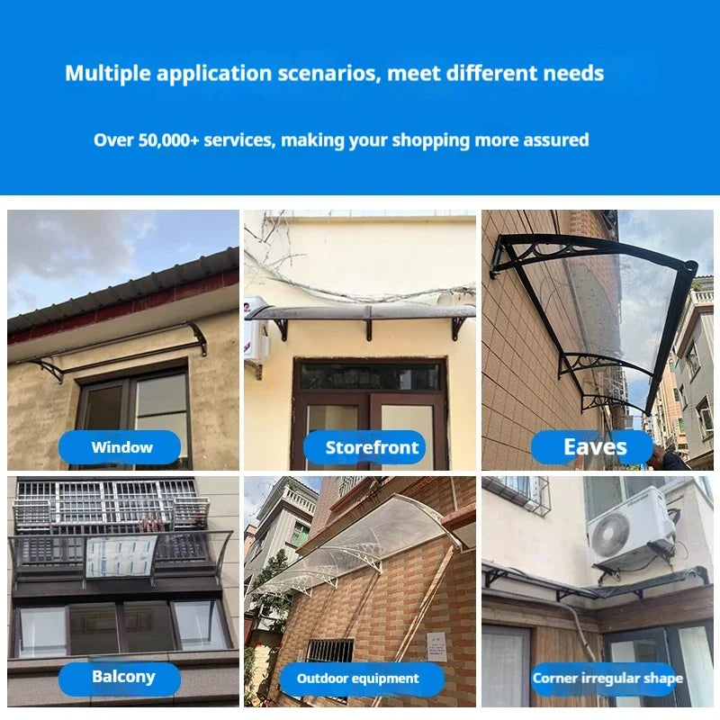 Polycarbonate Window Awning & Door Canopy | Outdoor Porch Cover
