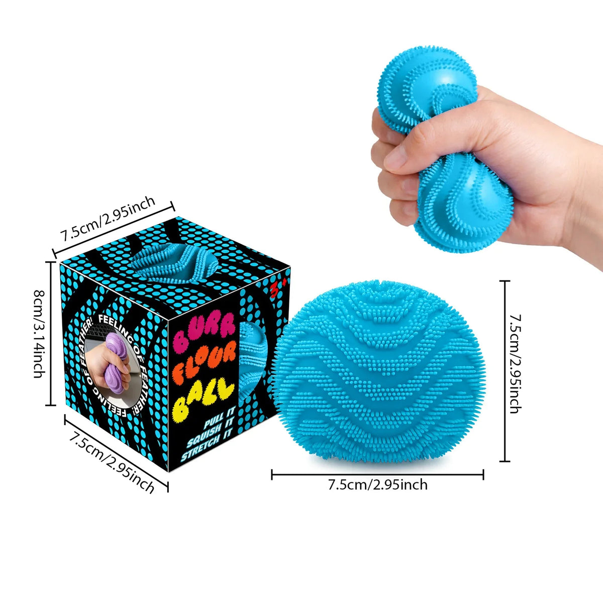 Nee Doh Fuzz Ball Squeeze Sensory Fidget Toy | Calming Ball