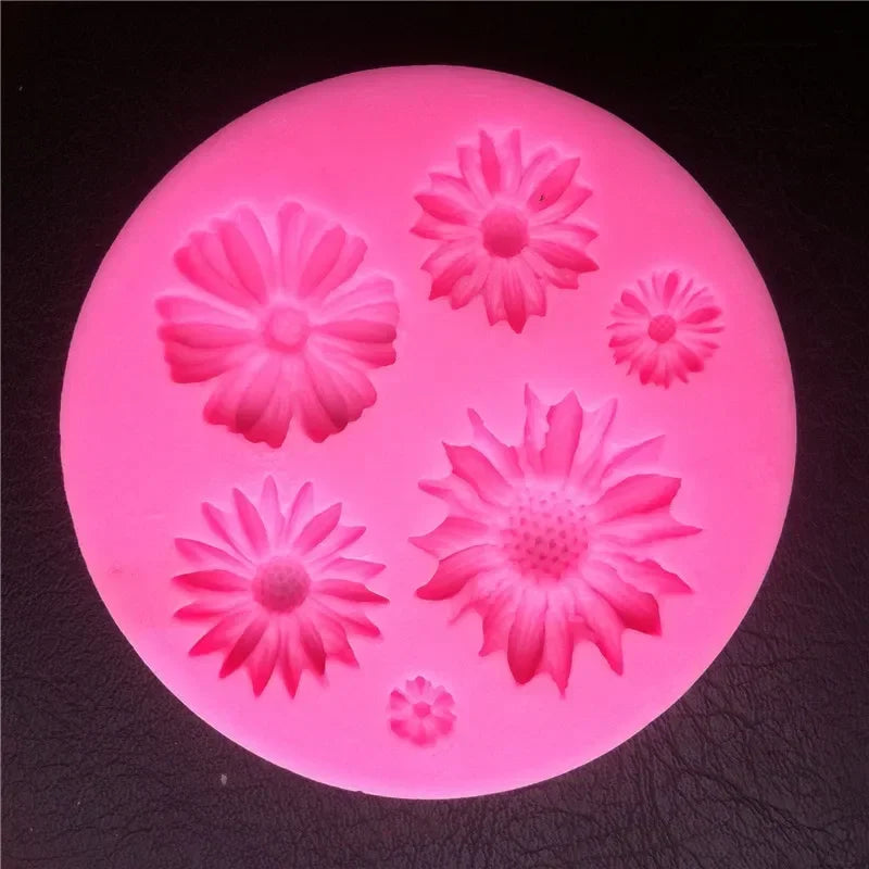 3D Daisy Flower Silicone Molds Fondant Craft Cake Chocolate Ice