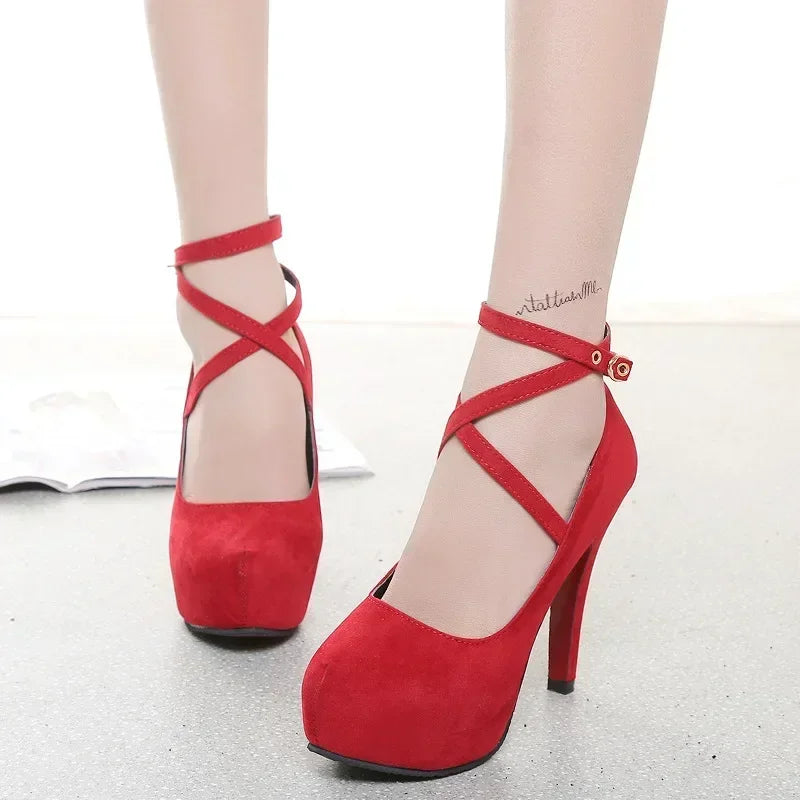 Women's Faux Suede Stiletto Pumps – 8cm Heel Dress Shoes