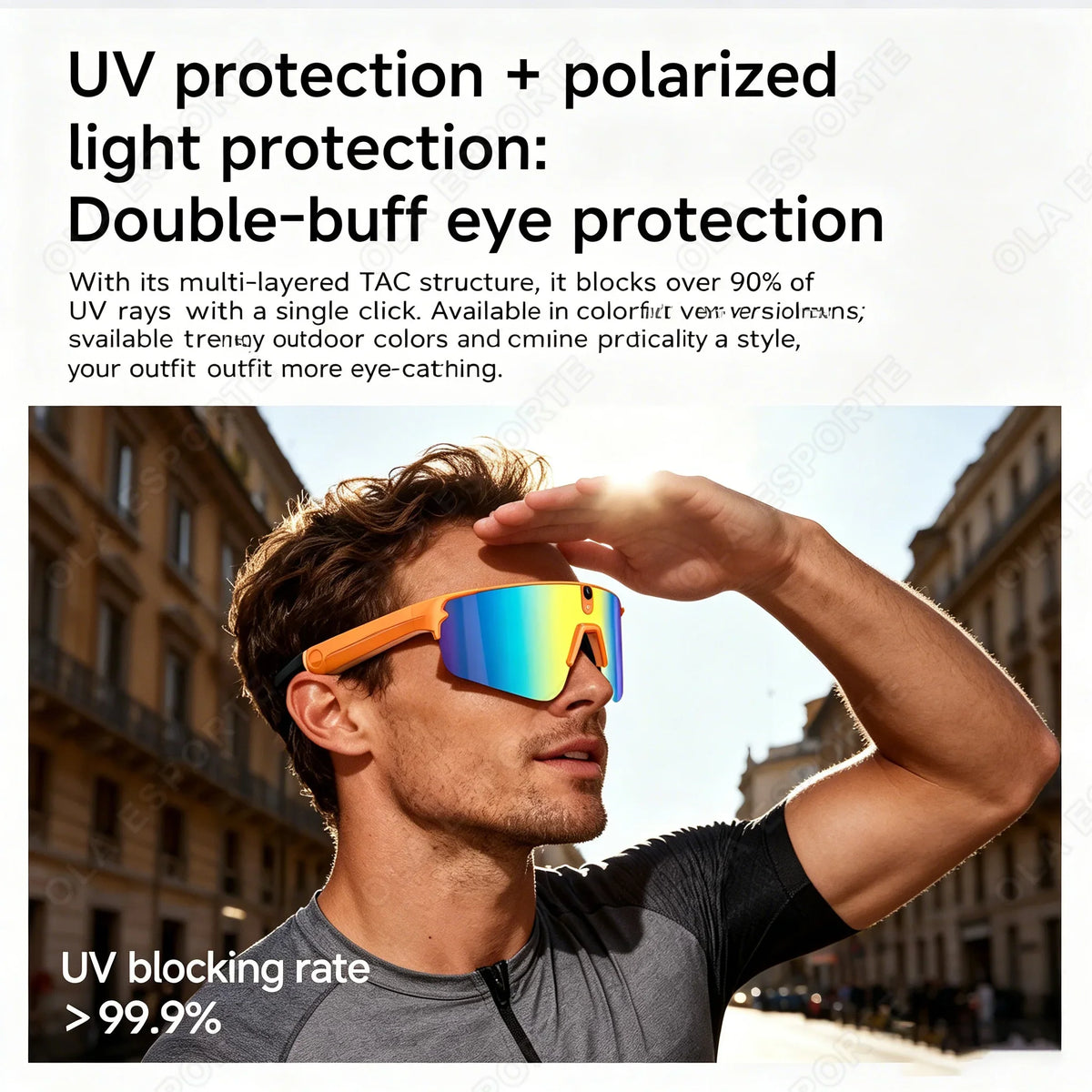 AI Smart Cycling Glasses Men 800W Camera Video Translation Sunglasses